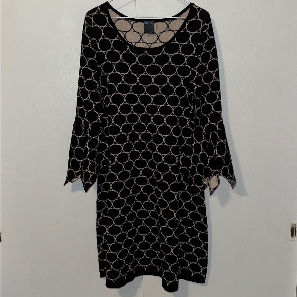 Gabby Skye Knit Sweater Dress w Bell Sleeves Women’s Large L
